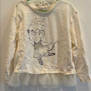 Kids Cream Mouse Graphic Top